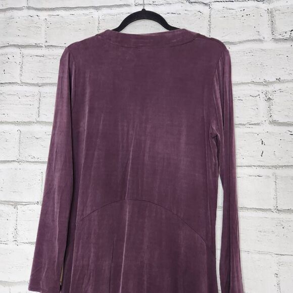 Anthropologie Dolan Left Coast Collection Plum Women's Plunging Swing Dress Sz M - Picture 6 of 13